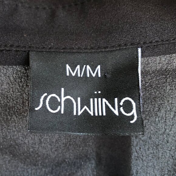 Schwiing Seal Walrus Sheer White Black Tank Blouse Button Down Shirt Women's Med - Picture 5 of 15